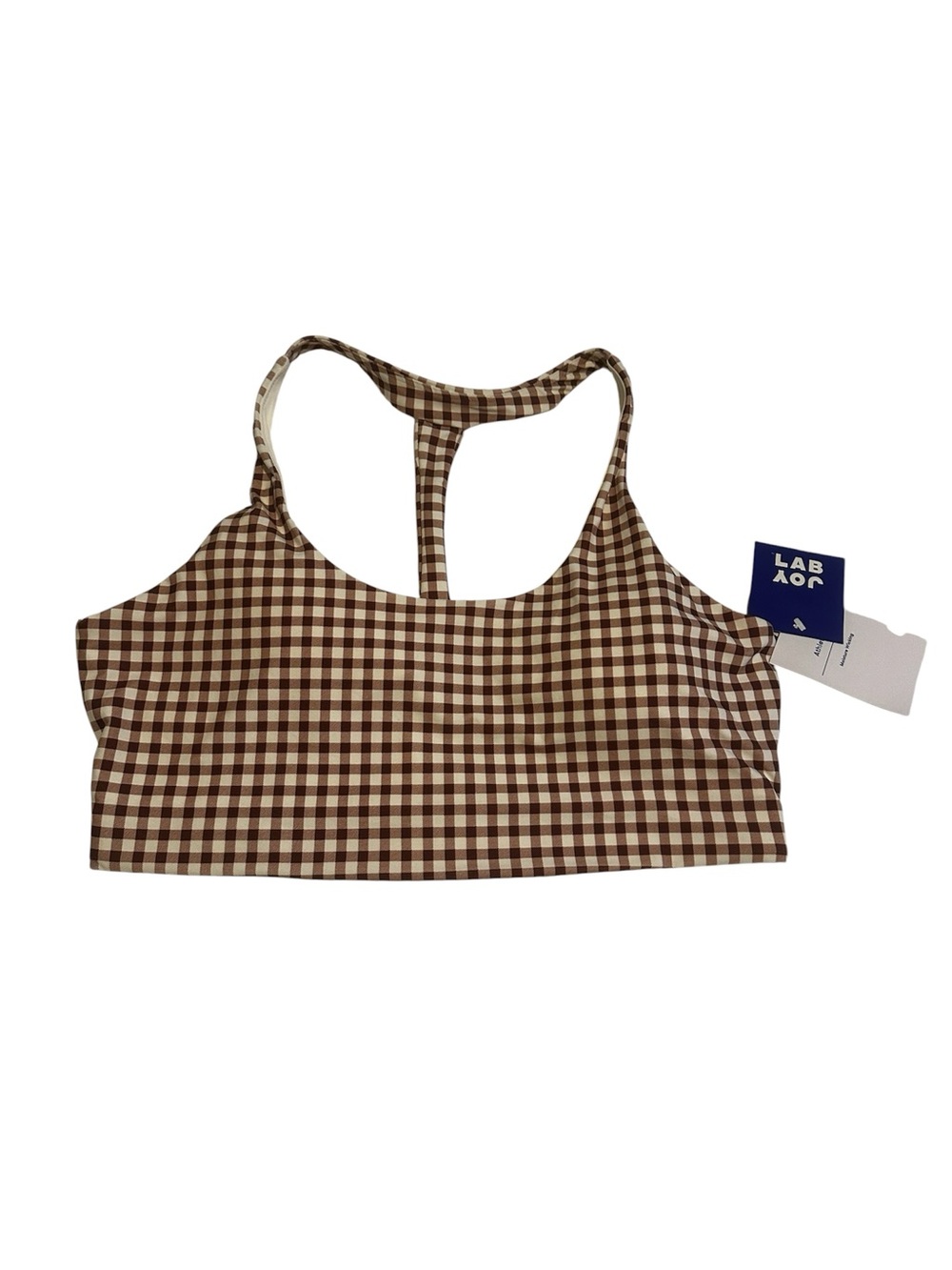 Joy Lab  Brown Gingham Racerback Sports Bra Size XXL